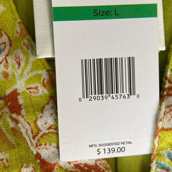 Sam Edelman Lemon Floral Cotton Maxi Dress Belted NWT Size L - Picture 9 of 15